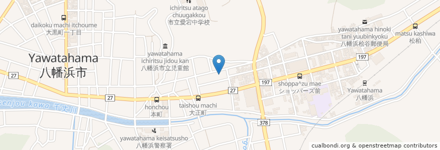 Mapa de ubicacion de 高松国税局八幡浜税務署 en Japão, 愛媛県, 八幡浜市.