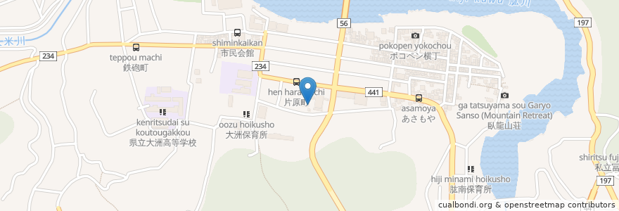 Mapa de ubicacion de 高松国税局大洲税務署 en Japão, 愛媛県, 大洲市.