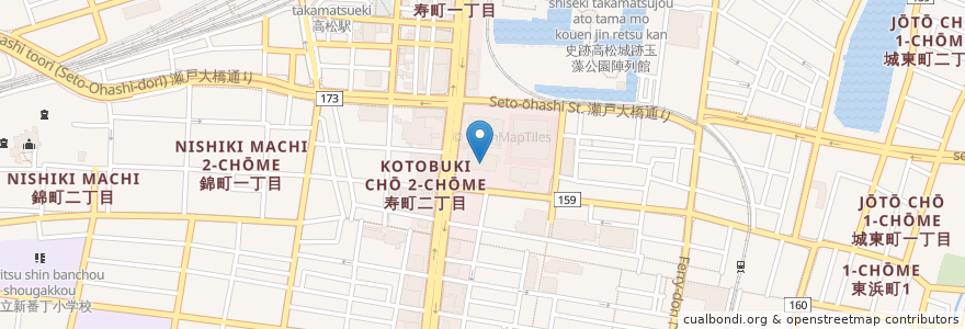 Mapa de ubicacion de 高松地方裁判所 en Japan, Präfektur Kagawa, 高松市.