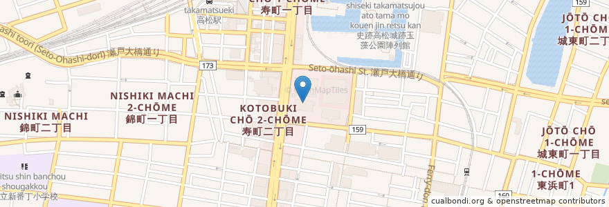 Mapa de ubicacion de 高松地方裁判所高松検察審査会 en 일본, 가가와현, 高松市.