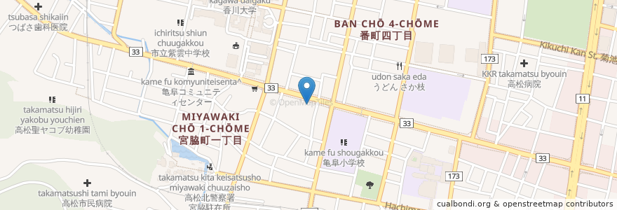 Mapa de ubicacion de 高松市消防局北消防署 en 日本, 香川县, 高松市.