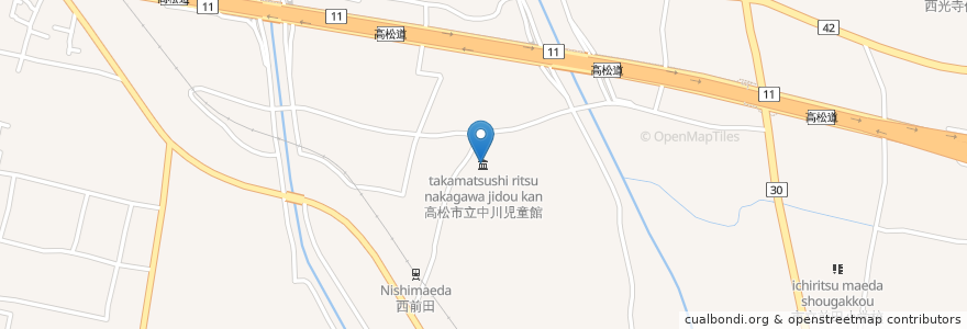 Mapa de ubicacion de 高松市立中川児童館 en Giappone, Prefettura Di Kagawa, 高松市.