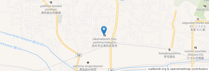 Mapa de ubicacion de 高松市立屋島保育所 en Japan, 香川県, 高松市.