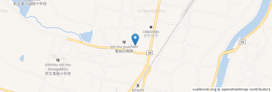 Mapa de ubicacion de 高松市立鬼無保育所 en Japão, 香川県, 高松市.