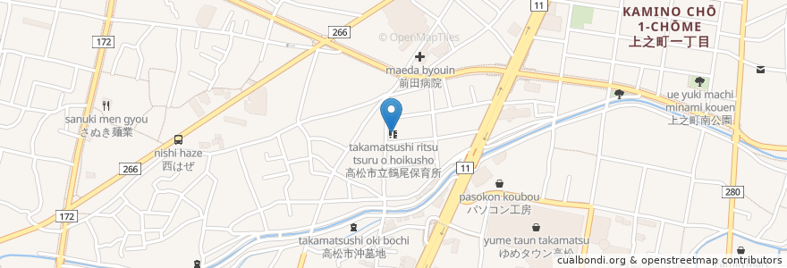 Mapa de ubicacion de 高松市立鶴尾保育所 en Giappone, Prefettura Di Kagawa, 高松市.