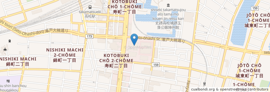 Mapa de ubicacion de 高松法務局 en Japón, Prefectura De Kagawa, Takamatsu.