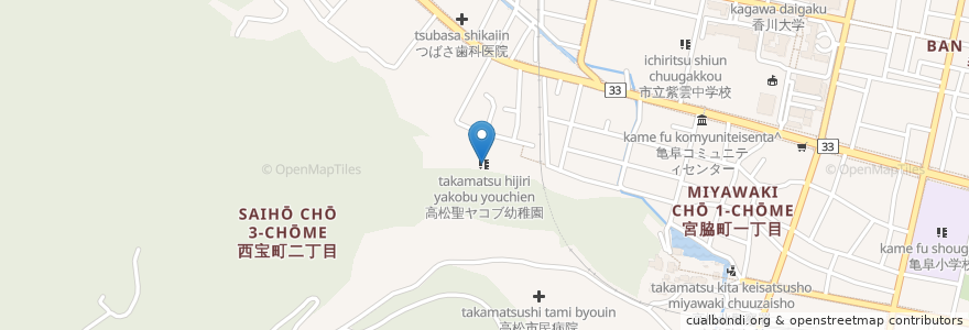 Mapa de ubicacion de 高松聖ヤコブ幼稚園 en اليابان, كاغاوا, 高松市.