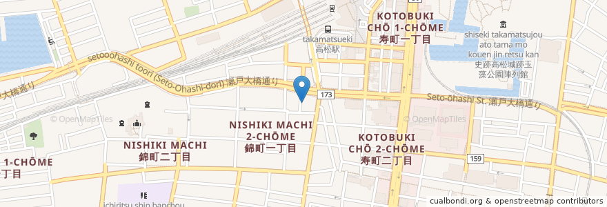 Mapa de ubicacion de 高松錦郵便局 en Japon, Préfecture De Kagawa, 高松市.