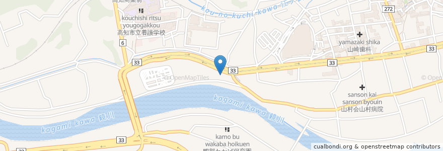 Mapa de ubicacion de 高知市消防局高知市中消防署旭出張所 en ژاپن, 高知県, 高知市.