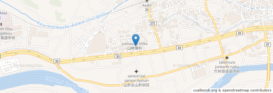 Mapa de ubicacion de 高知市立旭市民図書館 en ژاپن, 高知県, 高知市.