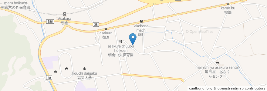 Mapa de ubicacion de 高知朝倉郵便局 en Japón, Prefectura De Kōchi, 高知市.