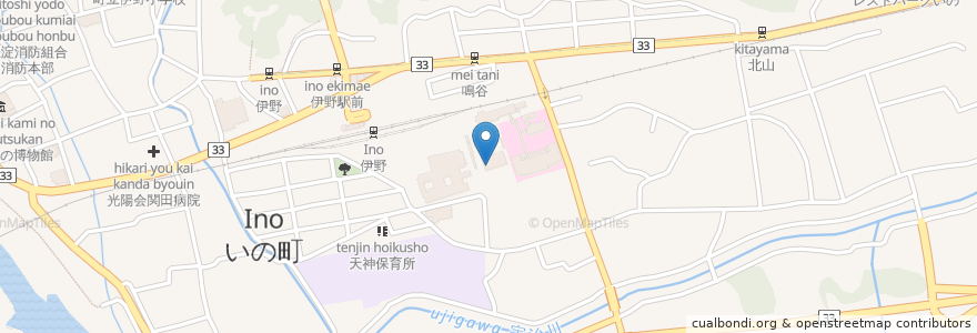 Mapa de ubicacion de 高知県中央西土木事務所 en Japan, 高知県, 吾川郡, いの町.