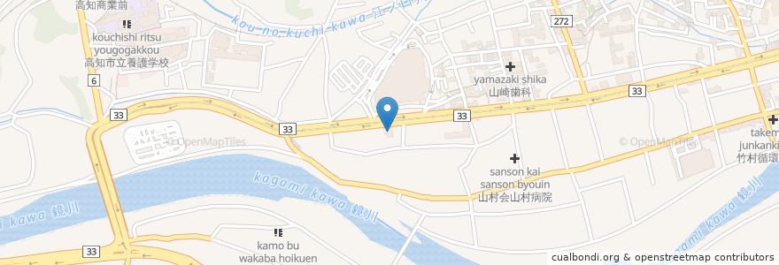 Mapa de ubicacion de 高知西社会保険事務所 en Japão, 高知県, 高知市.