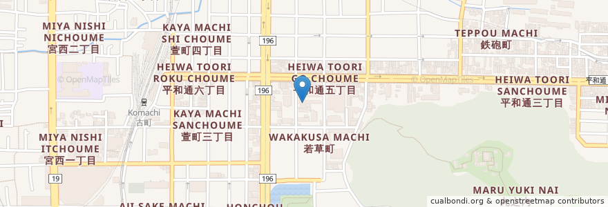 Mapa de ubicacion de 高齢・障害者雇用支援機構愛媛障害者職業センター en اليابان, 愛媛県, 松山市.