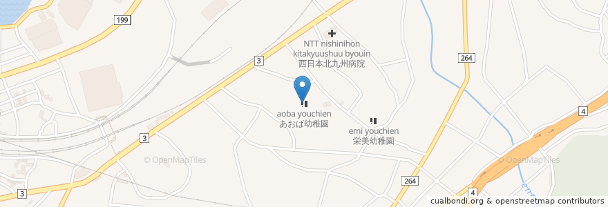 Mapa de ubicacion de あおば幼稚園 en Japan, Fukuoka Prefecture, Kitakyushu, Kokura-Kita Ward.