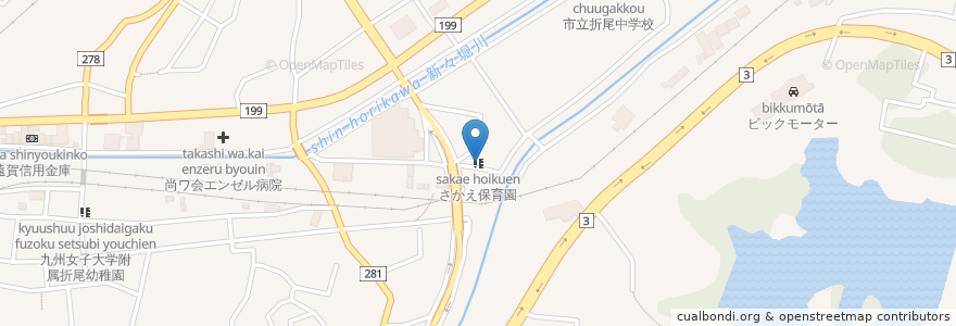 Mapa de ubicacion de さかえ保育園 en Jepun, 福岡県, 北九州市, 八幡西区.