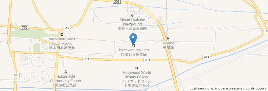 Mapa de ubicacion de ひまわり保育園 en 日本, 福岡県, 柳川市.
