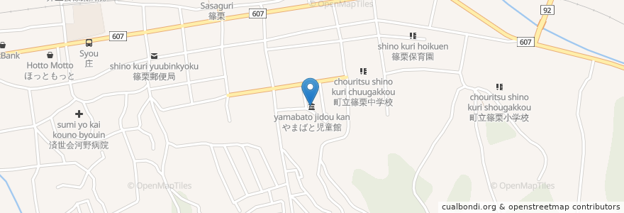 Mapa de ubicacion de やまばと児童館 en Japão, 福岡県, 糟屋郡, 篠栗町.