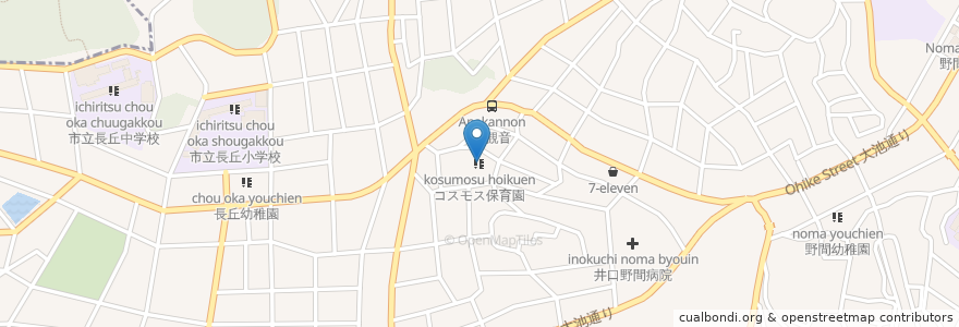 Mapa de ubicacion de コスモス保育園 en Japonya, 福岡県, 福岡市, 南区.