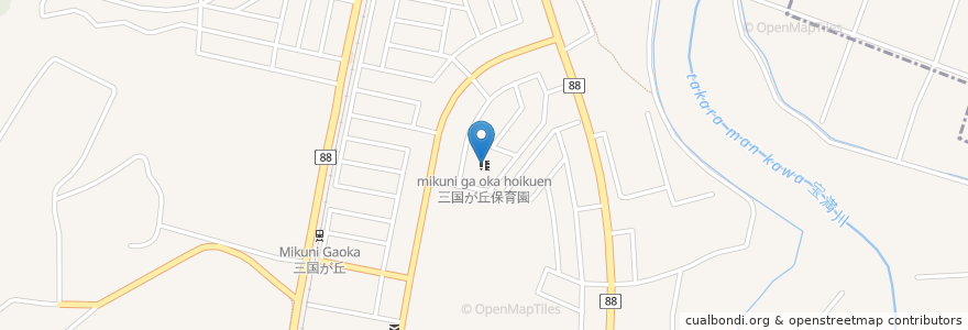 Mapa de ubicacion de 三国が丘保育園 en 日本, 福岡県, 小郡市.