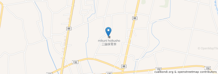 Mapa de ubicacion de 三国保育所 en 日本, 福岡県, 小郡市.