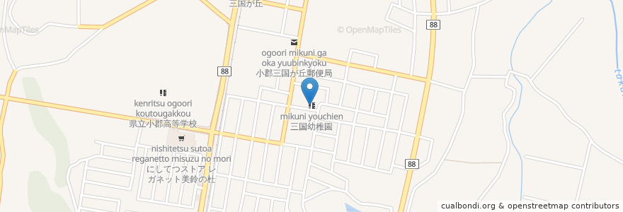 Mapa de ubicacion de 三国幼稚園 en 日本, 福冈县, 小郡市.