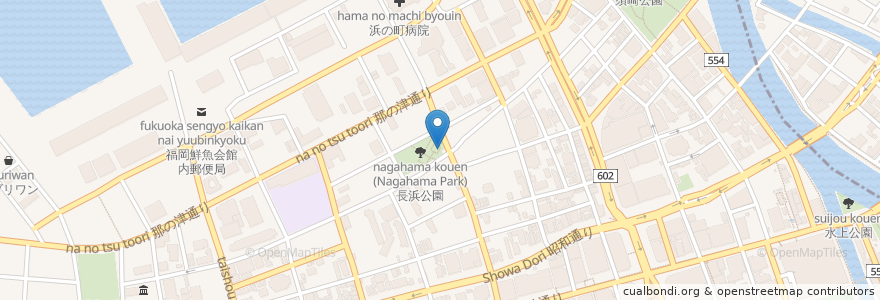 Mapa de ubicacion de 中央警察署舞鶴交番 en Japon, Préfecture De Fukuoka, 福岡市, 中央区.