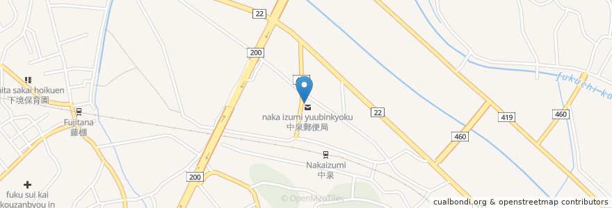 Mapa de ubicacion de 中泉郵便局 en 日本, 福岡県, 直方市.