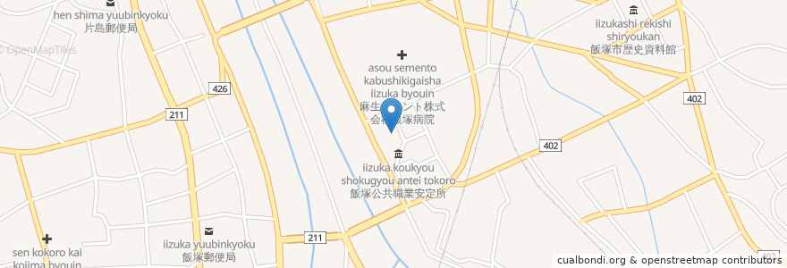 Mapa de ubicacion de 九州農政局福岡農政事務所飯塚統計・情報センター en ژاپن, 福岡県, 飯塚市.