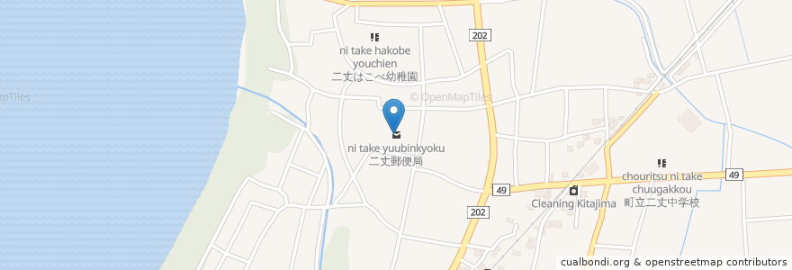 Mapa de ubicacion de 二丈郵便局 en 日本, 福岡県, 糸島市.
