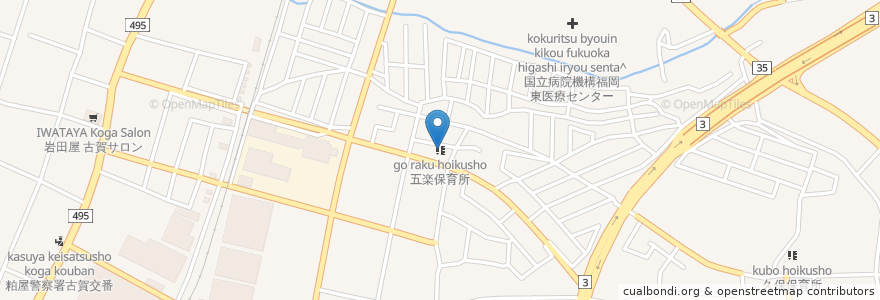 Mapa de ubicacion de 五楽保育所 en 日本, 福岡県, 古賀市.