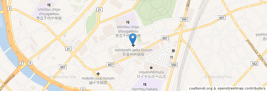 Mapa de ubicacion de 住吉外科病院 en Japan, Fukuoka Prefecture, Fukuoka, Hakata Ward.