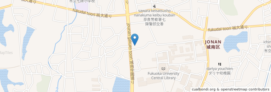 Mapa de ubicacion de 信明保育園 en Japón, Prefectura De Fukuoka, 福岡市, 城南区.