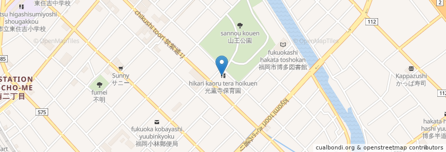 Mapa de ubicacion de 光薫寺保育園 en 日本, 福岡県, 福岡市, 博多区.