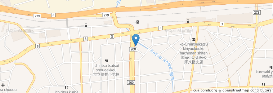 Mapa de ubicacion de 八幡熊西郵便局 en 日本, 福冈县, 北九州市, 八幡西区.