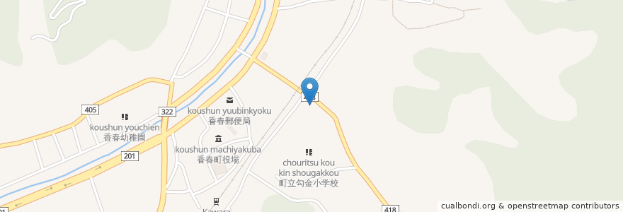 Mapa de ubicacion de 匂金保育所 en Japan, Fukuoka Prefecture, Tagawa County, Kawara.