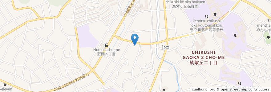 Mapa de ubicacion de 南警察署野間交番 en Japão, 福岡県, 福岡市, 南区.