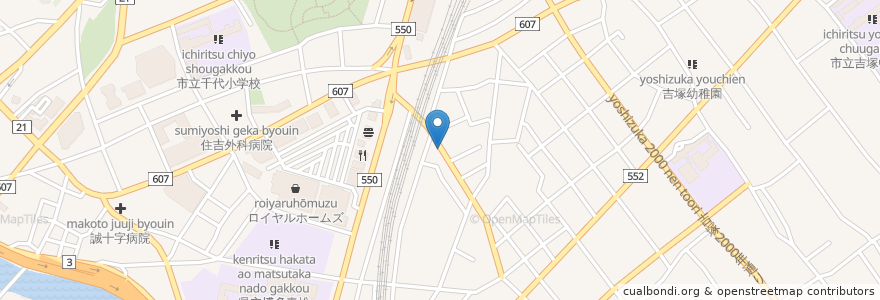 Mapa de ubicacion de 吉塚郵便局 en Япония, Фукуока, 福岡市, 博多区.