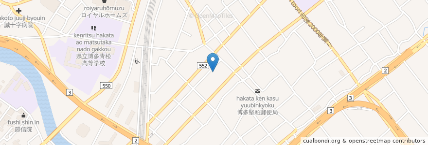 Mapa de ubicacion de 堅粕保育園 en Japon, Préfecture De Fukuoka, 福岡市, 博多区.