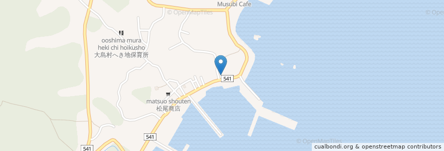 Mapa de ubicacion de 大島郵便局 en اليابان, محافظة فوكوكا, 宗像市.