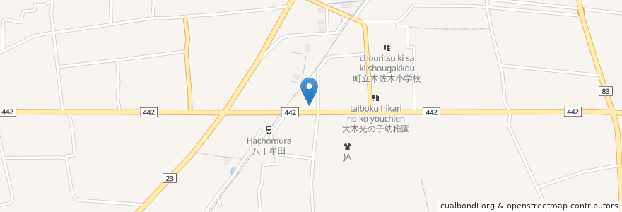 Mapa de ubicacion de 大木郵便局 en Japón, Prefectura De Fukuoka, 三潴郡, 大木町.