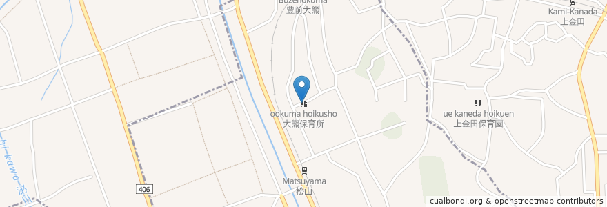 Mapa de ubicacion de 大熊保育所 en Japan, Fukuoka Prefecture, Tagawa County, Fukuchi.