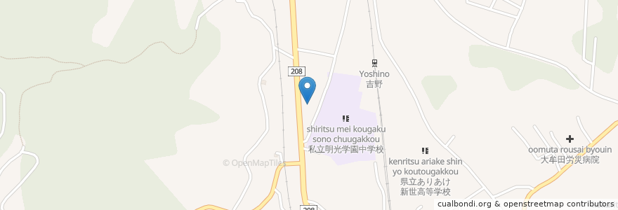Mapa de ubicacion de 大牟田警察署倉永交番 en Japón, Prefectura De Fukuoka, 大牟田市.