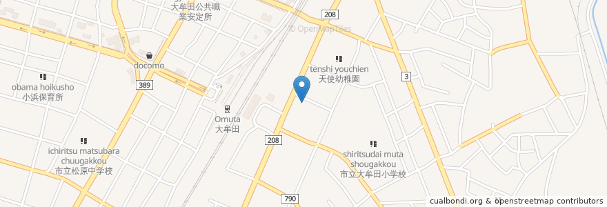Mapa de ubicacion de 大牟田警察署駅前交番 en Japon, Préfecture De Fukuoka, 大牟田市.