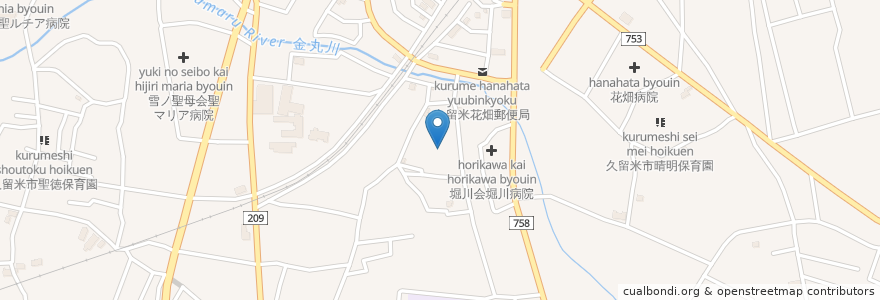 Mapa de ubicacion de 大谷幼稚園 en Jepun, 福岡県, 久留米市.