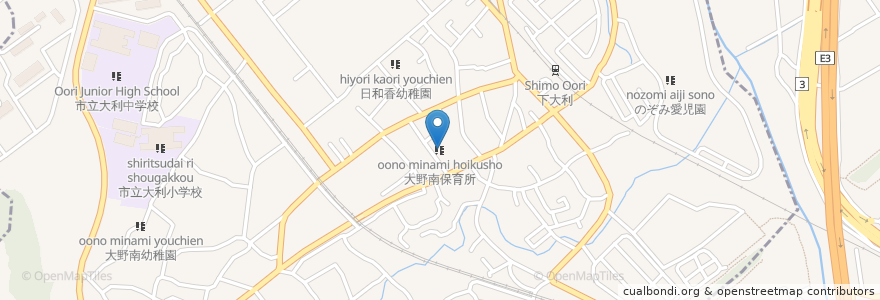 Mapa de ubicacion de 大野南保育所 en 日本, 福岡県, 大野城市.