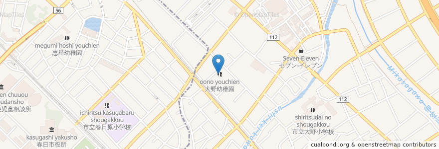 Mapa de ubicacion de 大野幼稚園 en Japan, Fukuoka Prefecture, Onojo.