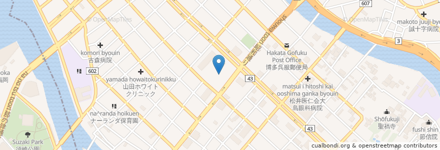 Mapa de ubicacion de 奈良屋幼稚園 en Japon, Préfecture De Fukuoka, 福岡市, 博多区.