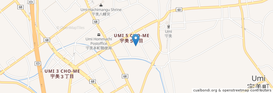Mapa de ubicacion de 宇美町役場 en Japan, Präfektur Fukuoka, 糟屋郡, 宇美町.