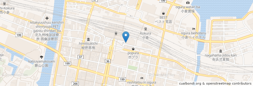Mapa de ubicacion de 小倉北警察署小倉駅前交番 en 일본, 후쿠오카현, 기타큐슈 시, 쿠라키타 구.